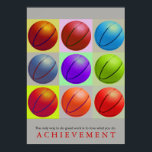 Póster Arte de Pop de Basquete Motivacional de Conquista<br><div class="desc">Esporte Pensado Digitalmente em Arte Editada - Impressão de Poster de basquete - Trabalho de arte de Estilo de BD Digital - Pop de Arte Universitária - Imagens de Computador - A única maneira de fazer o trabalho de excelente é amar o que você faz.</div>