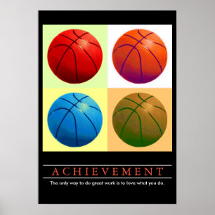 Poster Arte de Pop de Basquete Motivacional de Conquista