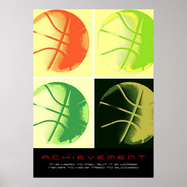 Póster Arte de Pop para Esporte de Basquete com Desempenh (Frente)