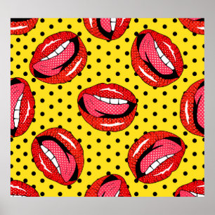 Poster Arte de Pop retrô: Crachás de patch de desenho