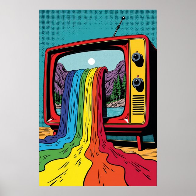 Poster Arte de Pop surreal: arco-íris na tela (Frente)