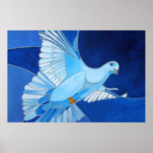 Póster Arte De Portas Artísticas Em Azul Ceruliano