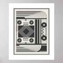 arte de pôster bauhaus preto e branco