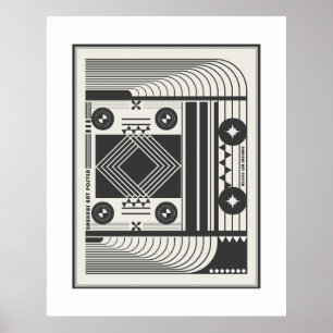 Poster arte de pôster bauhaus preto e branco