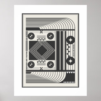 Poster arte de pôster bauhaus preto e branco
