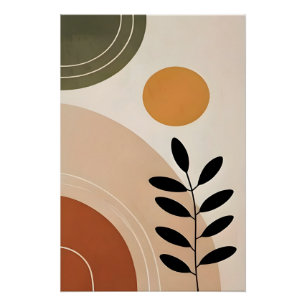 Póster Arte de Poster Brilhante Botânico Abstrato