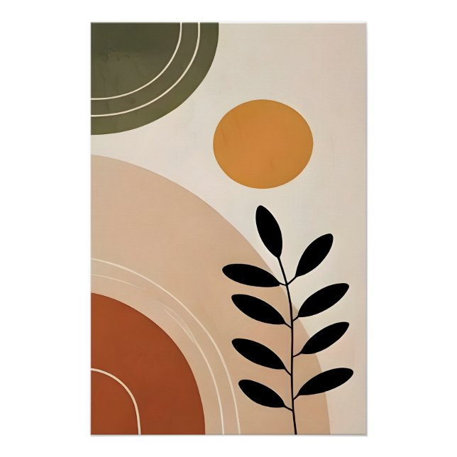 Póster Arte de Poster Brilhante Botânico Abstrato (Frente)