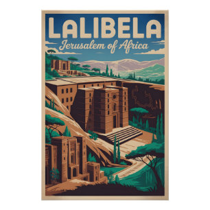Póster Arte de Poster de Viagem Retro Lalibela Etiópia