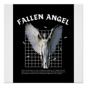 Póster Arte de Poster Gótico de Anjo Caído Estética Sombr