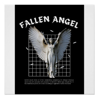 Póster Arte de Poster Gótico de Anjo Caído Estética Sombr