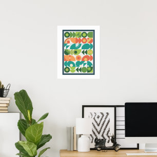 Poster arte de pôster vintage geométrico clássico bauhaus