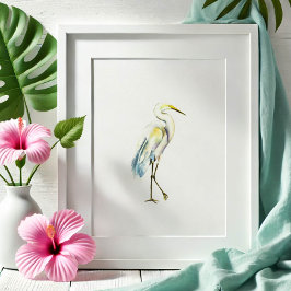 Poster Arte de Praia de Heron White Excelente Tropical