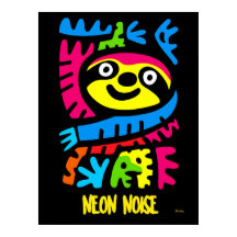 Arte de Preguiça Neon – Design Colorido de Animal 
