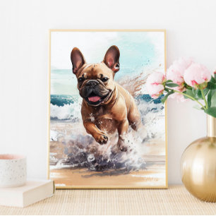 Poster Arte de presente do Bulldog Francês