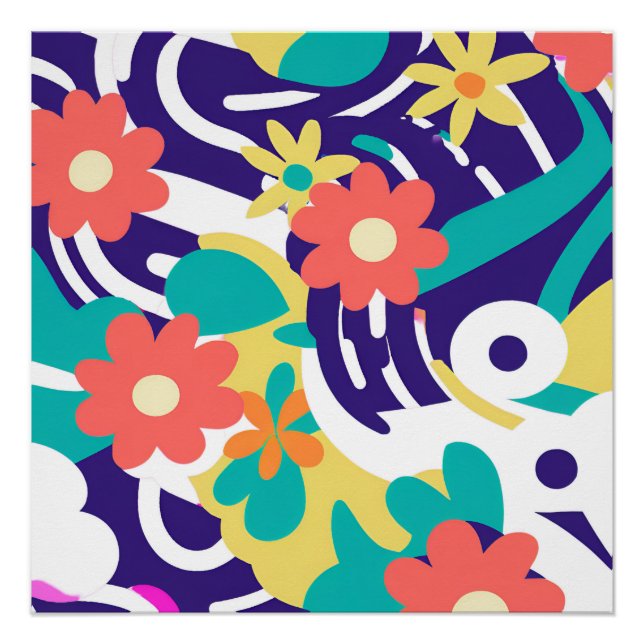 Póster Arte de Primavera para Nostalgia Vibrante de Flor  (Frente)