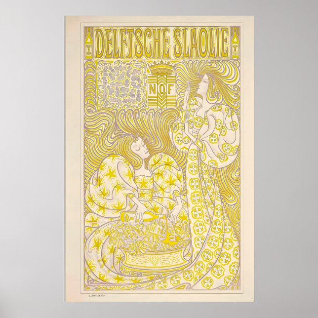 Poster Arte de propaganda Delftsche Slaolie Art Déco Vint (Frente)