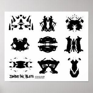Póster Arte de psicologia escura do Blot de Tinta Zumbi