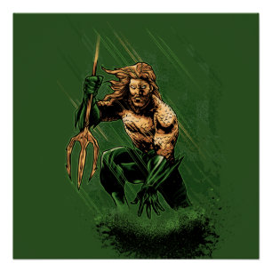 Póster Arte de Quadrinhos Dinâmico do Guerreiro Tridente