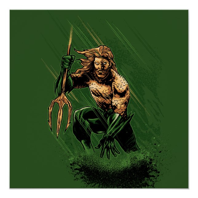 Póster Arte de Quadrinhos Dinâmico do Guerreiro Tridente  (Frente)
