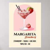 Arte de Receita de Margarita de Morango com Borda 