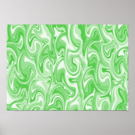 Poster Arte de Redemoinho Abstrato - Verde