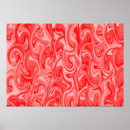 Poster Arte de Redemoinho Abstrato - Vermelho