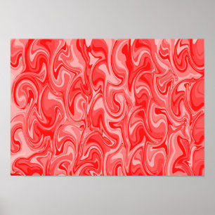Poster Arte de Redemoinho Abstrato - Vermelho
