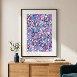 Poster Arte de redemoinhos orgânicos roxos hipnóticos des