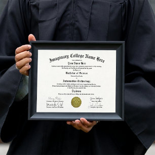 Poster Arte de Réplica de Diploma Universitário ou Univer