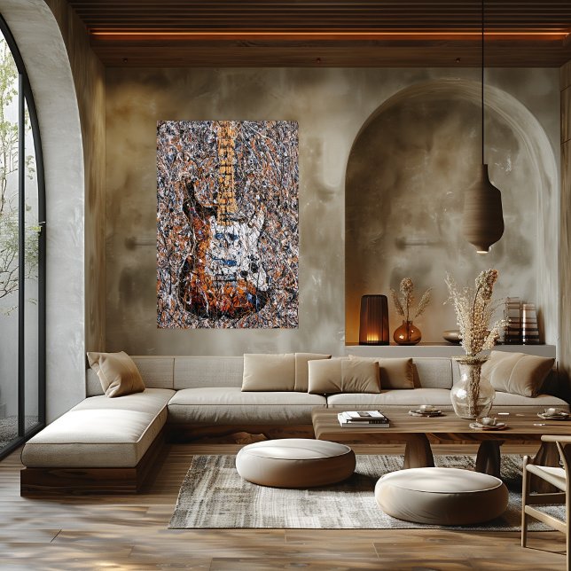 Poster Arte de respingo de guitarra elétrica expressionis (Criador carregado)