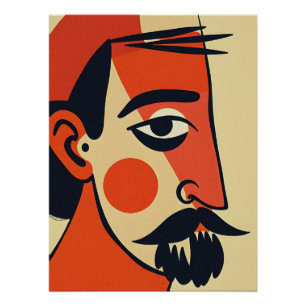 Póster Arte de Retrato Abstrato