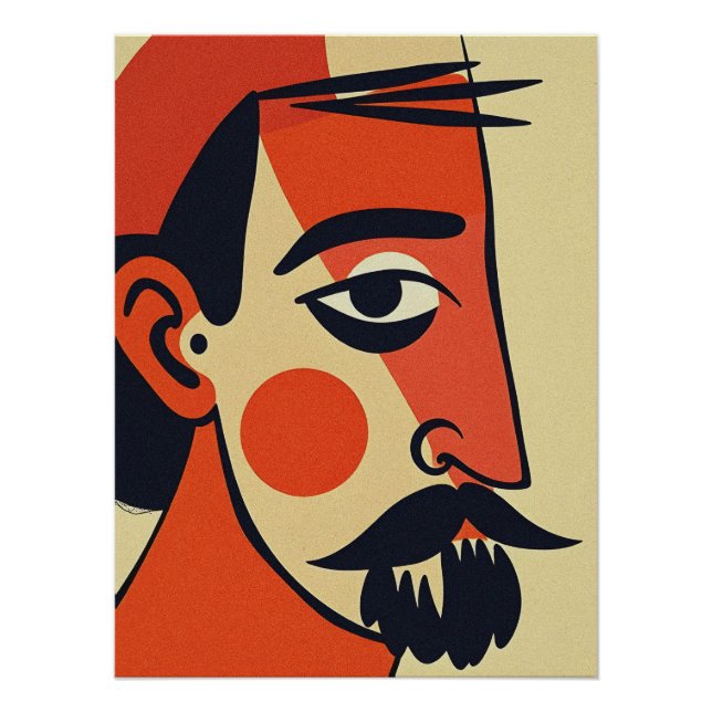 Póster Arte de Retrato Abstrato (Frente)