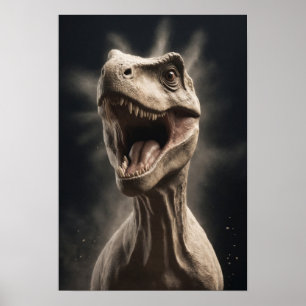 Poster Arte de retrato dramático e elegante de dinossauro