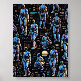 Poster Arte de Robô Humanoide Futurista | Android de Ficç