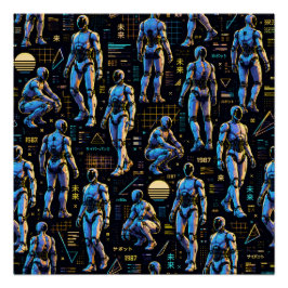 Póster Arte de Robô Humanoide Futurista | Android de Ficç