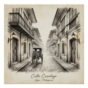 Póster Arte de Rua da Calle Crisologo Vigan Patrimônio