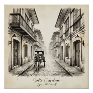 Póster Arte de Rua da Calle Crisologo Vigan Patrimônio