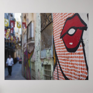 Poster Arte de rua na rua Calle de la Libertad