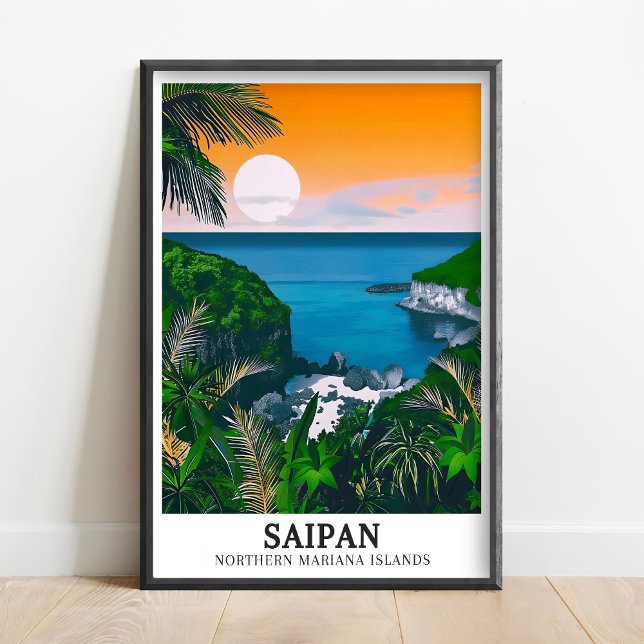 Poster Arte de Saipan - Pôsteres da Praia Marinha - Impre (Criador carregado)