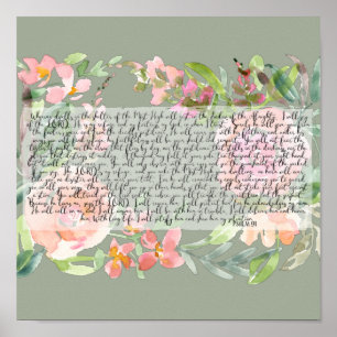 Poster Arte de scripture com aquarela do Salm 91