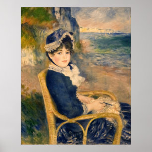 Poster Arte de senhora francesa vintage fazendo tricô na 