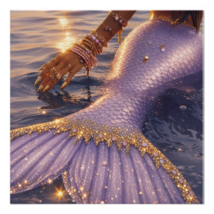 Póster arte de sereia pôster brilhante