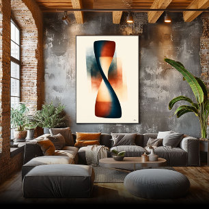 Poster Arte de Simbolismo do Tempo Abstrato Japandi Relóg