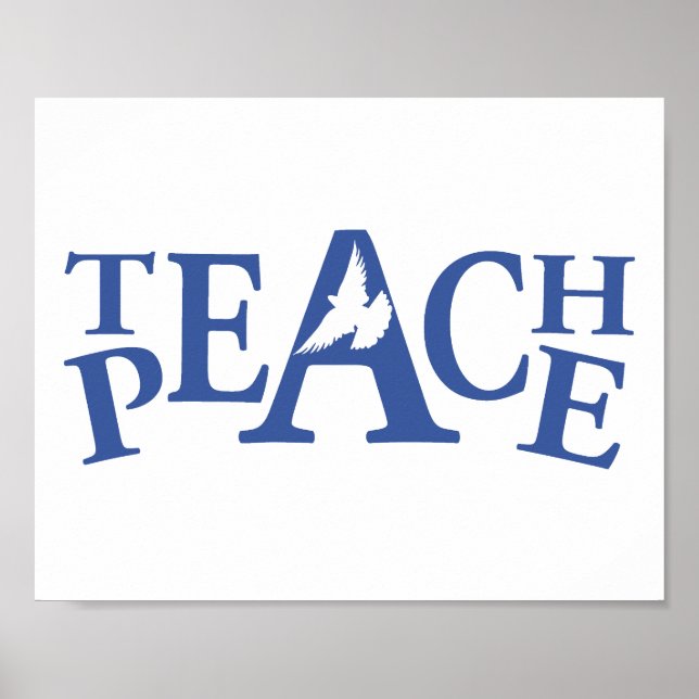 Poster Arte de slogan de uma pomba branca ensinando paz (Frente)