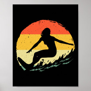 Poster Arte de Surf para Mulheres Meninas Praia Surfista