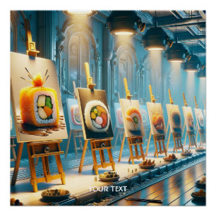 Póster Arte de Sushi Fantasia Fofa