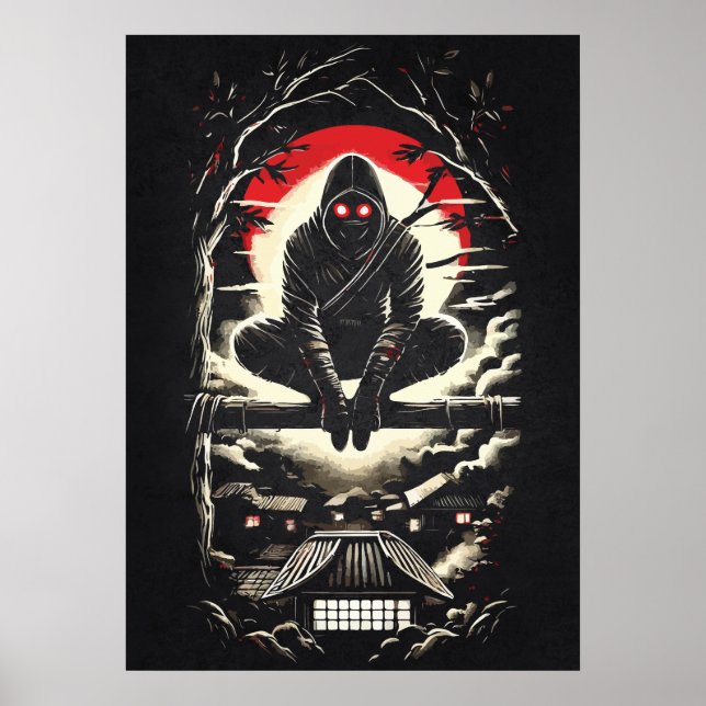 Poster Arte de Tatuagem de Anime Japonês Shinobi da Lua V (Frente)