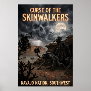 Poster Arte de Terror do Folclore Sombrio da Nação Navajo