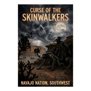 Póster Arte de Terror do Folclore Sombrio da Nação Navajo