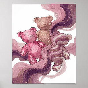 Poster Arte de Texto 3D Clássico Prata SEM DECORAÇÃO